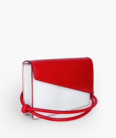 Sac de luxe en cuir blanc et rouge Lamaro